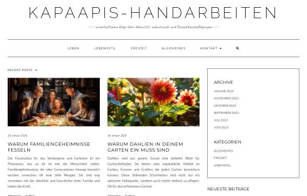 Vorschau von www.kapaapis-handarbeiten.de, Kapaapis Handarbeiten, Frank Papenbrock