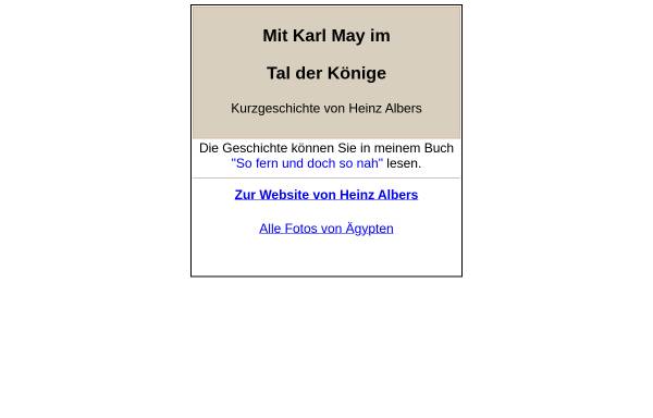 Vorschau von www.heinzalbers.org, Mit Karl May im Tal der Könige [Heinz Albers]