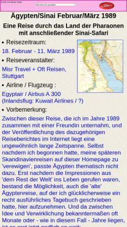 Vorschau der mobilen Webseite www.karinsreisepage.de, Eine Reise durch das Land der Pharaonen [Karin Zimmermann]
