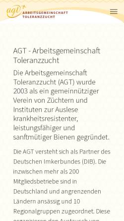 Vorschau der mobilen Webseite www.toleranzzucht.de, Arbeitsgemeinschaft Toleranzzucht (AGT)
