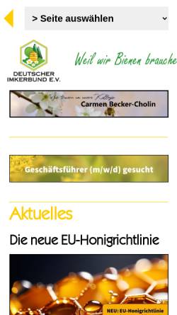 Vorschau der mobilen Webseite deutscherimkerbund.de, Deutscher Imkerbund e.V.