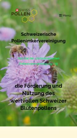 Vorschau der mobilen Webseite www.swiss-pollen.ch, Schweizerische Pollenimker Vereinigung