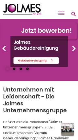 Vorschau der mobilen Webseite www.jolmes.de, JOLMES Gebäudereinigung GmbH