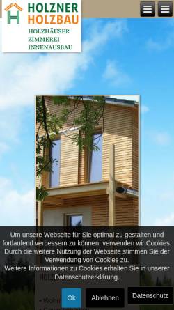 Vorschau der mobilen Webseite www.holznerhaus.de, HolznerHaus GmbH