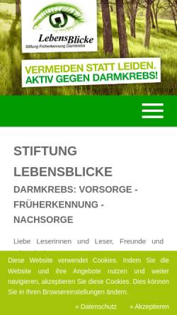 Vorschau der mobilen Webseite www.lebensblicke.de, Stiftung Früherkennung Darmkrebs