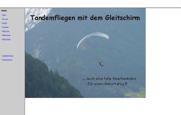 Vorschau von www.tandemfliegen.ws, Zillertaler Flugschule GmbH