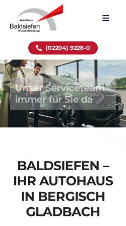 Vorschau der mobilen Webseite www.baldsiefen.de, Autohaus Baldsiefen GmbH
