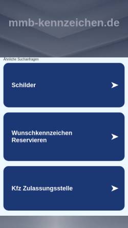 Vorschau der mobilen Webseite www.mmb-kennzeichen.de, Müller-Berg, Manfred