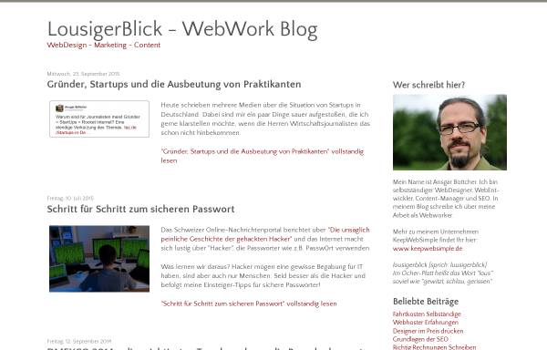Vorschau von www.lousigerblick.de, LousigerBlick - WebWork Blog