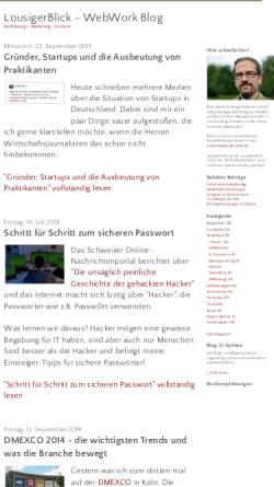 Vorschau der mobilen Webseite www.lousigerblick.de, LousigerBlick - WebWork Blog