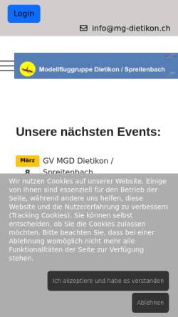 Vorschau der mobilen Webseite www.mg-dietikon.ch, Modellfluggruppe Dietikon