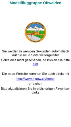 Vorschau der mobilen Webseite www.mgow.ch, Modellfluggruppe Obwalden
