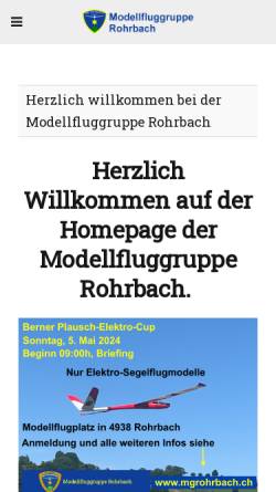 Vorschau der mobilen Webseite www.mgrohrbach.ch, Modellfluggruppe Rohrbach