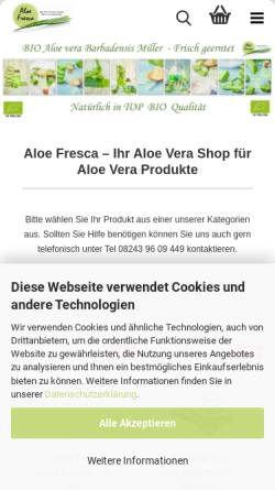 Vorschau der mobilen Webseite www.aloe-fresca.de, Aloe-Fresca.de