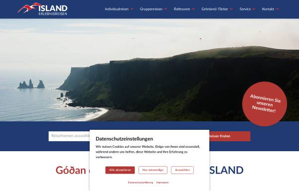 Vorschau von islanderlebnis.de, Island Erlebnisreisen GmbH