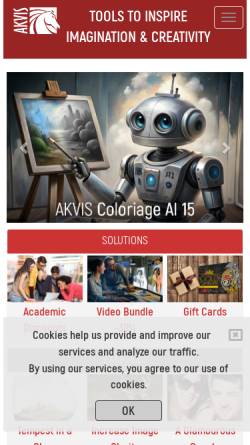 Vorschau der mobilen Webseite akvis.com, AKVIS Programmsammlung