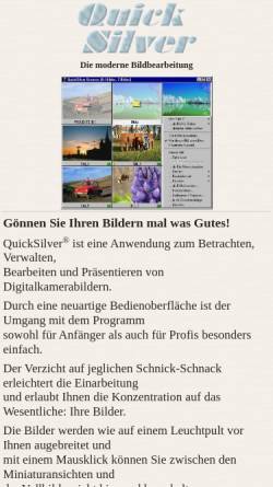 Vorschau der mobilen Webseite www.quicksilver.de, QuickSilver