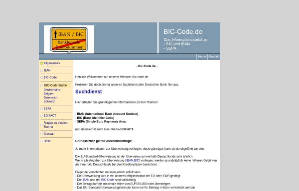 Vorschau von www.bic-code.de, BIC Code
