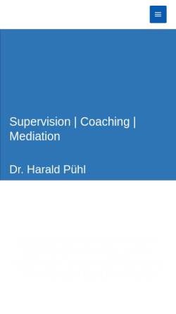 Vorschau der mobilen Webseite www.supervision-puehl.de, Dipl.-Psych. Dr. Harald Pühl - Supervision, Organisationsberatung und Familientherapie (Berlin)