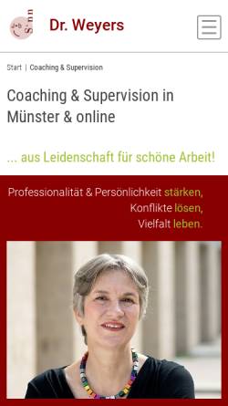 Vorschau der mobilen Webseite coaching-supervision.drweyers.de, Dr. Dorle Weyers, Coaching & Supervision