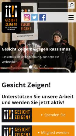 Vorschau der mobilen Webseite www.gesichtzeigen.de, Gesicht zeigen