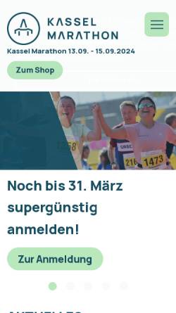 Vorschau der mobilen Webseite www.kassel-marathon.de, Kassel Marathon