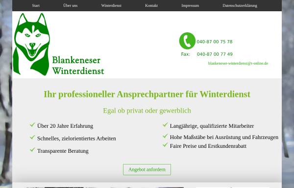 Vorschau von blankeneser-winterdienst.de, Blankeneser Winterdienst