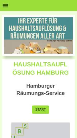 Vorschau der mobilen Webseite www.raeumungsservice.de, Hamburger Räumungs-Service