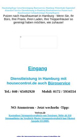 Vorschau der mobilen Webseite www.housecontrol.de, Hentschel Haushaltsservice