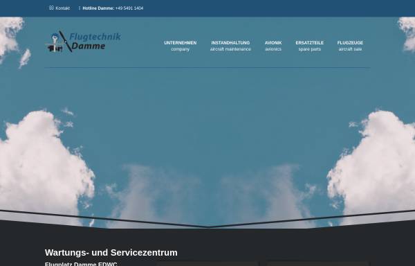 Vorschau von www.flugtechnik.de, Flugzeugreparatur Damme GmbH