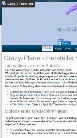 Vorschau der mobilen Webseite www.crazy-plane.de, Gerald Büttner