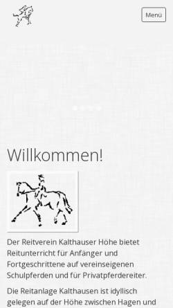 Vorschau der mobilen Webseite www.rvkh.de, Reit- und Fahrverein Kalthauser Höhe von 1968 e.V.