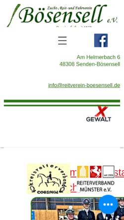 Vorschau der mobilen Webseite www.reitverein-boesensell.de, Reit- und Fahrverein Senden e.V.