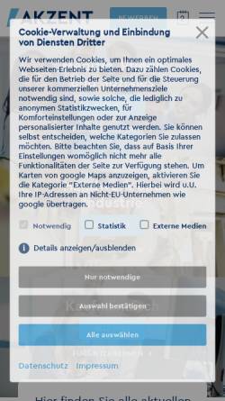 Vorschau der mobilen Webseite www.akzent-personal.de, Akzent Personaldienstleistungen GmbH