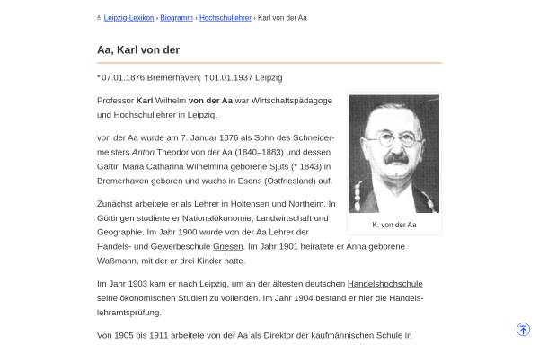 Karl von der Aa (1876-1937) - Wirtschaftspädagoge