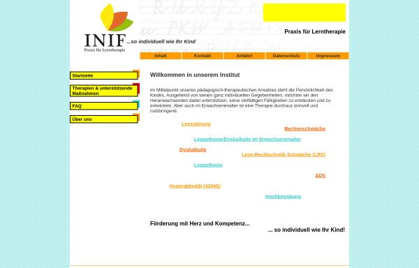 Vorschau von www.inif.de, Institut für individuelle Förderung von Kindern