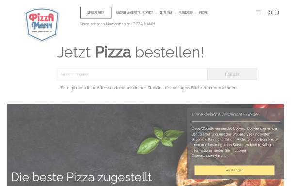Vorschau von www.pizzamann.at, Pizza Mann
