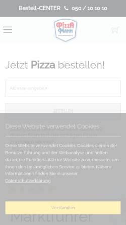 Vorschau der mobilen Webseite www.pizzamann.at, Pizza Mann