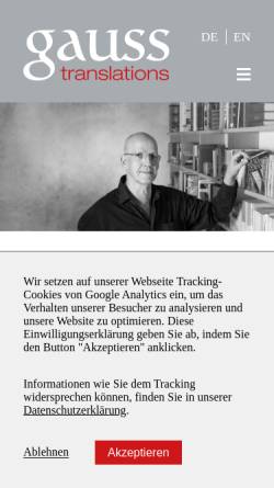 Vorschau der mobilen Webseite www.buckeye.de, Buckeye Translations, Inh. Dr. Jürgen Gauß