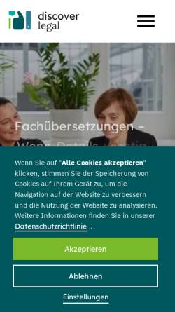 Vorschau der mobilen Webseite www.discoverlegal.de, Discover Translation, Inh. Elizabeth Lehnich