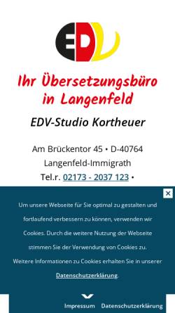 Vorschau der mobilen Webseite www.edvkort.com, EDV-Studio Kortheuer