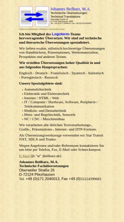 Vorschau der mobilen Webseite www.jbeilharz.de, Johannes Beilharz, M.A.