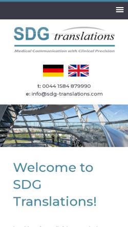 Vorschau der mobilen Webseite sdg-translations.com, SDG Translations