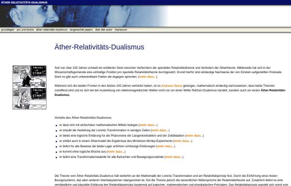 Vorschau von www.einstein-relativity.de, Äther-Relativitäts-Dualismus