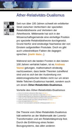 Vorschau der mobilen Webseite www.einstein-relativity.de, Äther-Relativitäts-Dualismus