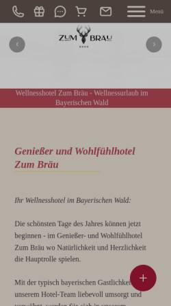 Vorschau der mobilen Webseite www.zum-braeu.de, Wellnesshotel Zum Bräu