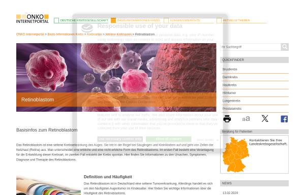 Vorschau von www.krebsgesellschaft.de, Retinoblastom