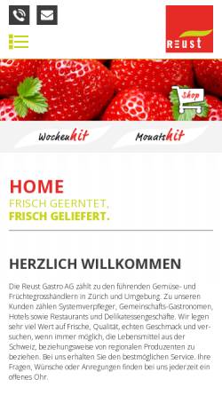Vorschau der mobilen Webseite www.reust.ch, Reust Gastro AG