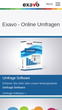 Vorschau der mobilen Webseite www.exavo.de, Exavo GmbH, SurveyStudio