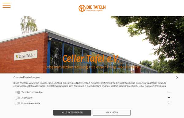 Vorschau von www.celler-tafel.de, Celler Tafel e.V. - Lebensmittelspenden für bedürftige Mitbürger